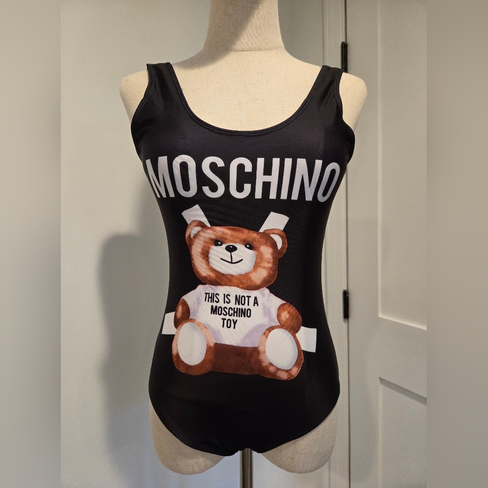 Black swimsuit teddy bear